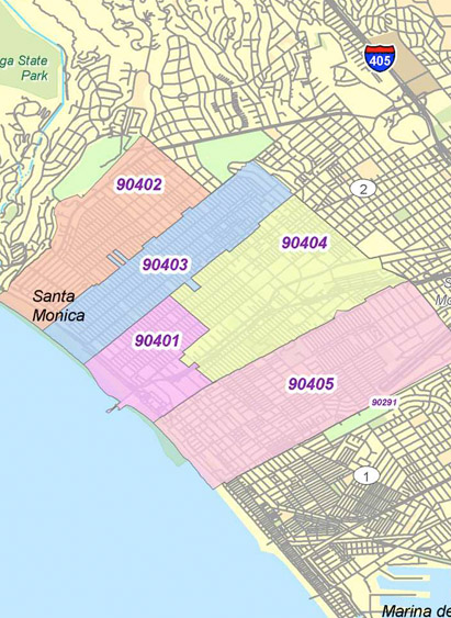 santa monica zip code map Santa Monica Zip Codes santa monica zip code map